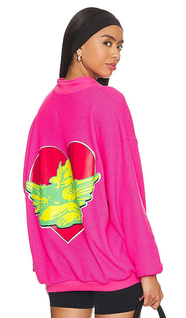 Boys Lie Spunk Thermal Henley Crewneck in Fuchsia - Col rond Henley thermique Lie Spunk pour garçon en fuchsia - Boys Lie Spunk 紫红色保暖亨利圆领毛衣 - Jungen Lie Spunk Thermal Henley Crewneck in Fuchsia - Boys Lie Spunk 써멀 헨리 크루넥 퓨샤 색상 - Girocollo Henley termico Lie Spunk da ragazzo in fucsia