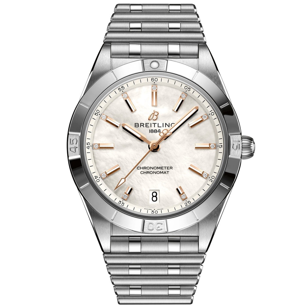 Breitling Chronomat Automatic 36 Mother-of-Pearl Diamond Dial Stainless Steel Watch 36mm - A10380101A4A1