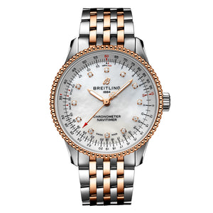 Breitling Navitimer Automatic 35 Mother-of-Pearl Diamond Dial Two-Tone Watch 35mm - U17395211A1U1