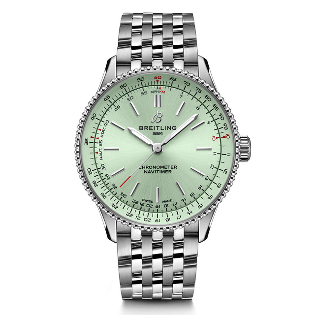 Breitling Navitimer Automatic 36 Mint Green Dial Stainless Steel Watch 36mm - A17327361L1A1
