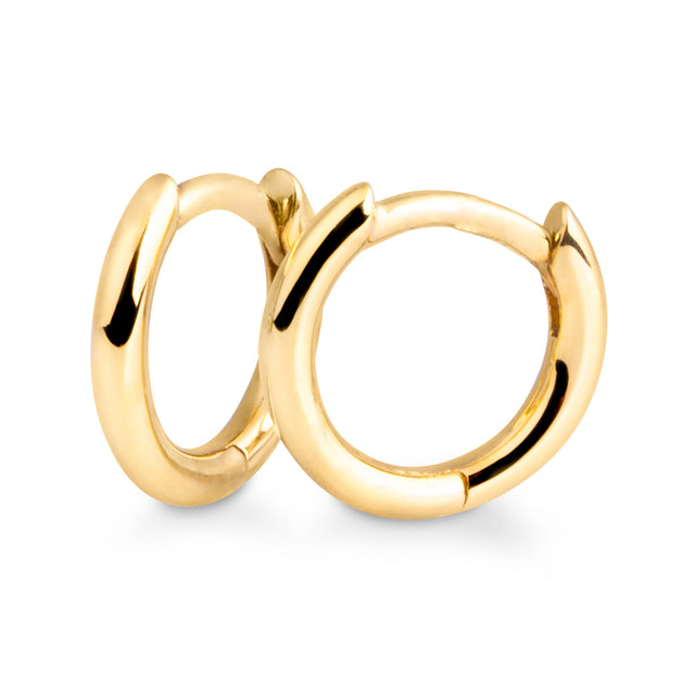 Breuning 10mm Yellow Gold Huggie Hoop Earrings