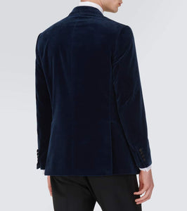 Brioni Satin-trimmed cotton velvet tuxedo jacket