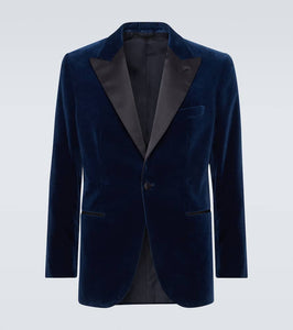 Brioni Satin-trimmed cotton velvet tuxedo jacket