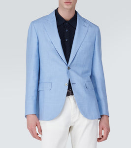 Brioni Silk, cashmere, and linen twill blazer