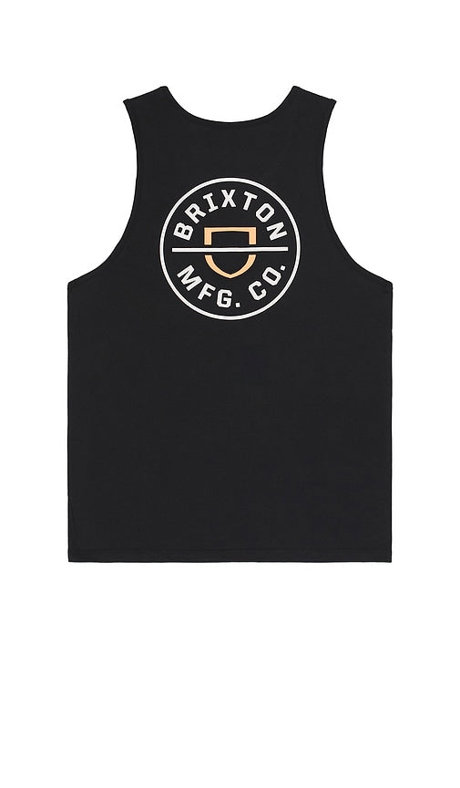 Brixton Crest Tank Top in Black - Débardeur Brixton Crest en Noir - Brixton Crest 黑色背心 - Brixton Wappen-Tanktop in Schwarz - Brixton Crest 탱크탑 - Canotta Brixton Crest in nero