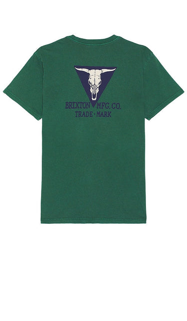 Brixton Galveston Tee in Green - Brixton - T-shirt Galveston en vert - Brixton Galveston 绿色 T 恤 - Brixton Galveston T-Shirt in Grün - Brixton Galveston 티셔츠 - Maglietta Brixton Galveston in verde