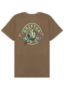 Brixton Geneva Short Sleeve Standard Tee in Brown