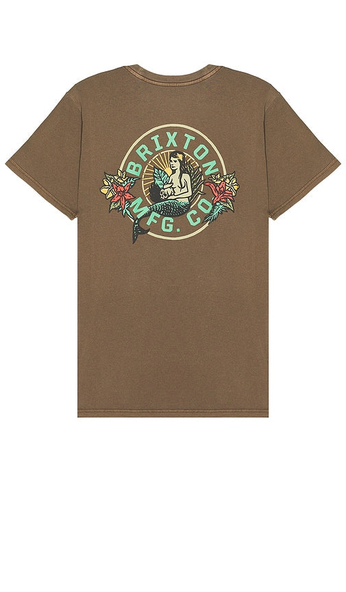 Brixton Geneva Short Sleeve Standard Tee in Brown