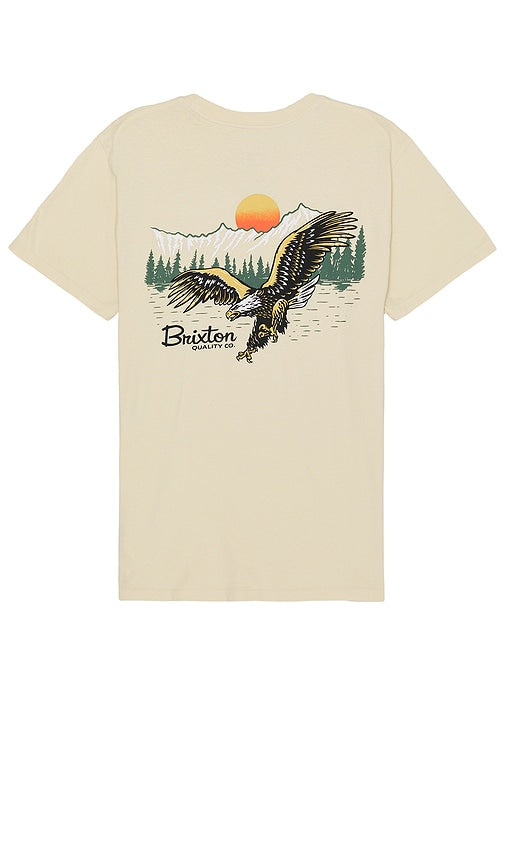 Brixton Glacier Short Sleeve Standard Tee in White - Brixton Glacier - T-shirt standard à manches courtes en blanc - Brixton Glacier 白色短袖标准 T 恤 - Brixton Glacier Kurzarm-Standard-T-Shirt in Weiß - Brixton Glacier 반팔 스탠다드 티셔츠 화이트 색상 - Maglietta standard a maniche corte Brixton Glacier in bianco
