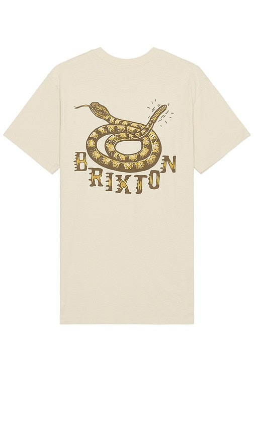 Brixton Homer Short Sleeve Standard Tee in Cream - Brixton Homer - T-shirt standard à manches courtes en crème - Brixton Homer 奶油色短袖标准 T 恤 - Brixton Homer Kurzarm-Standard-T-Shirt in Creme - Brixton Homer 반팔 스탠다드 티셔츠 (크림색) - Maglietta standard a maniche corte Brixton Homer in crema