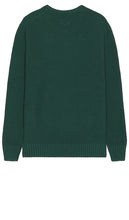 Brixton Jacques Waffle Knit Sweater in Dark Green