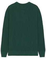 Brixton Jacques Waffle Knit Sweater in Dark Green