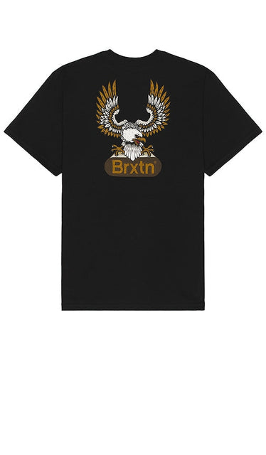 Brixton Merrick Tee in Black - Brixton - T-shirt Merrick en noir - Brixton Merrick 黑色 T 恤 - Brixton Merrick T-Shirt in Schwarz - Brixton 메릭 티셔츠 - Maglietta Brixton Merrick in nero