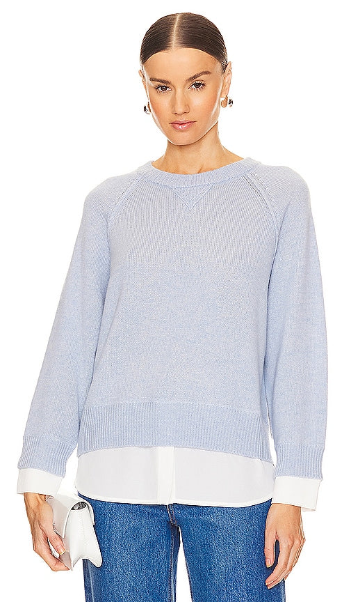 Brochu Walker Knit Sweatshirt Looker in Baby Blue - Brochu Walker Knit Sweatshirt Looker en bleu bébé - 淡蓝色 Brochu Walker 针织运动衫造型 - Brochu Walker Strick-Sweatshirt Looker in Babyblau - Brochu Walker 니트 스웻셔츠 루커 베이비 블루 색상 - Felpa in maglia Brochu Walker Looker in celeste