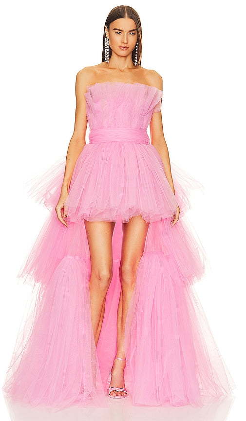 Bronx and Banco Anna Tiered Maxi Gown in Pink - Robe longue à volants Bronx and Banco Anna en rose - Bronx and Banco Anna 粉色叠层长礼服 - Bronx and Banco Anna Gestuftes Maxikleid in Rosa - Bronx and Banco Anna 티어드 맥시 가운 핑크 색상 - Abito lungo a strati Bronx e Banco Anna in rosa