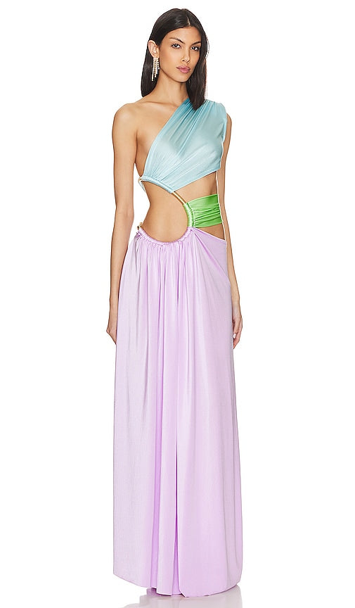 Bronx and Banco Jamilia One Shoulder Gown in Baby Blue
