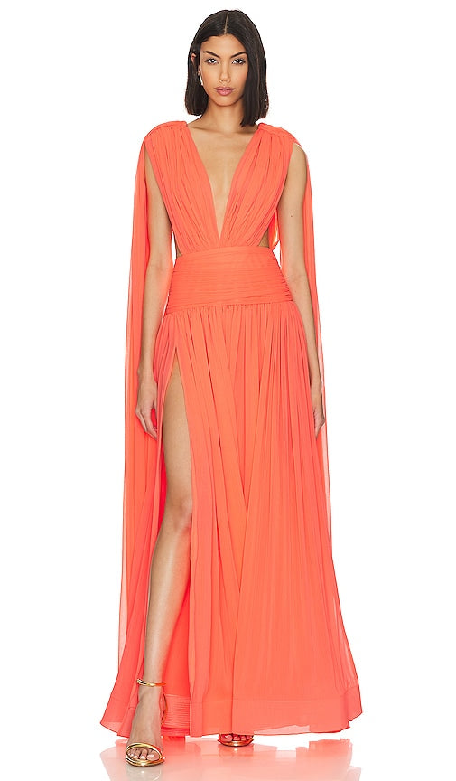 Bronx and Banco Japera Sleeveless Gown in Coral - Robe sans manches Bronx and Banco Japera en corail - Bronx and Banco Japera 珊瑚色无袖礼服 - Ärmelloses Kleid von Bronx und Banco Japera in Koralle - Bronx and Banco Japera 코랄 소재의 민소매 드레스 - Abito senza maniche Bronx e Banco Japera in corallo