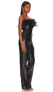 Bronx and Banco Lola Noir Sequin Jumpsuit in Black