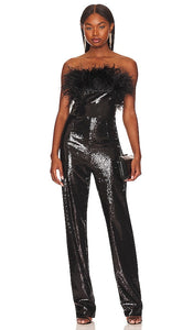 Bronx and Banco Lola Noir Sequin Jumpsuit in Black - Bronx and Banco - Combinaison à sequins Lola Noir en noir - Bronx and Banco Lola Noir 黑色亮片连身裤 - Bronx und Banco Lola Noir Pailletten-Overall in Schwarz - Bronx and Banco Lola Noir 스팽글 점프수트블랙 색상 - Tuta con paillettes Bronx e Banco Lola Noir in nero