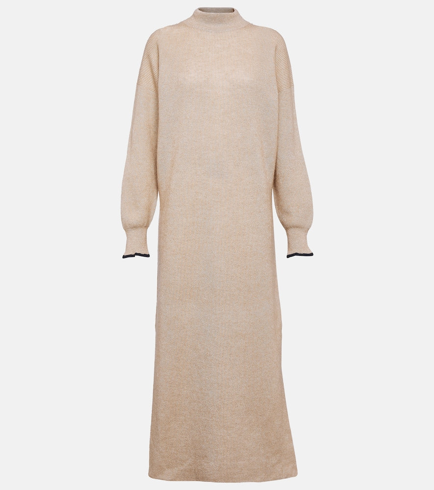 Brunello Cucinelli Alpaca and cotton midi dress. Brunello Cucinelli 羊驼毛棉质中长连衣裙