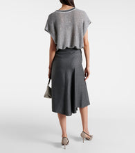Brunello Cucinelli Asymmetric virgin wool midi skirt