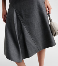 Brunello Cucinelli Asymmetric virgin wool midi skirt