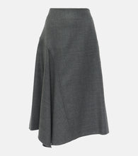 Brunello Cucinelli Asymmetric virgin wool midi skirt - Brunello Cucinelli 不对称初剪羊毛中长半身裙