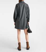 Brunello Cucinelli Balloon-sleeve flannel minidress