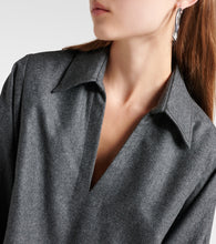 Brunello Cucinelli Balloon-sleeve flannel minidress