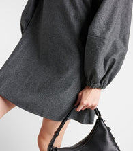 Brunello Cucinelli Balloon-sleeve flannel minidress
