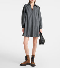 Brunello Cucinelli Balloon-sleeve flannel minidress