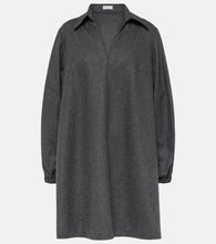 Brunello Cucinelli Balloon-sleeve flannel minidress. Brunello Cucinelli 灯笼袖法兰绒迷你连衣裙