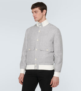 Brunello Cucinelli Checked linen, wool and silk jacket