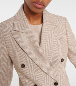 Brunello Cucinelli Chevron wool-blend blazer