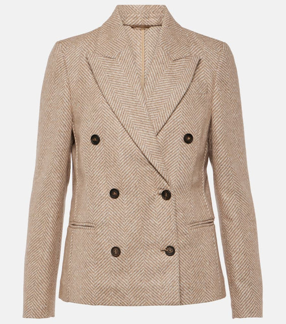 Brunello Cucinelli Chevron wool-blend blazer