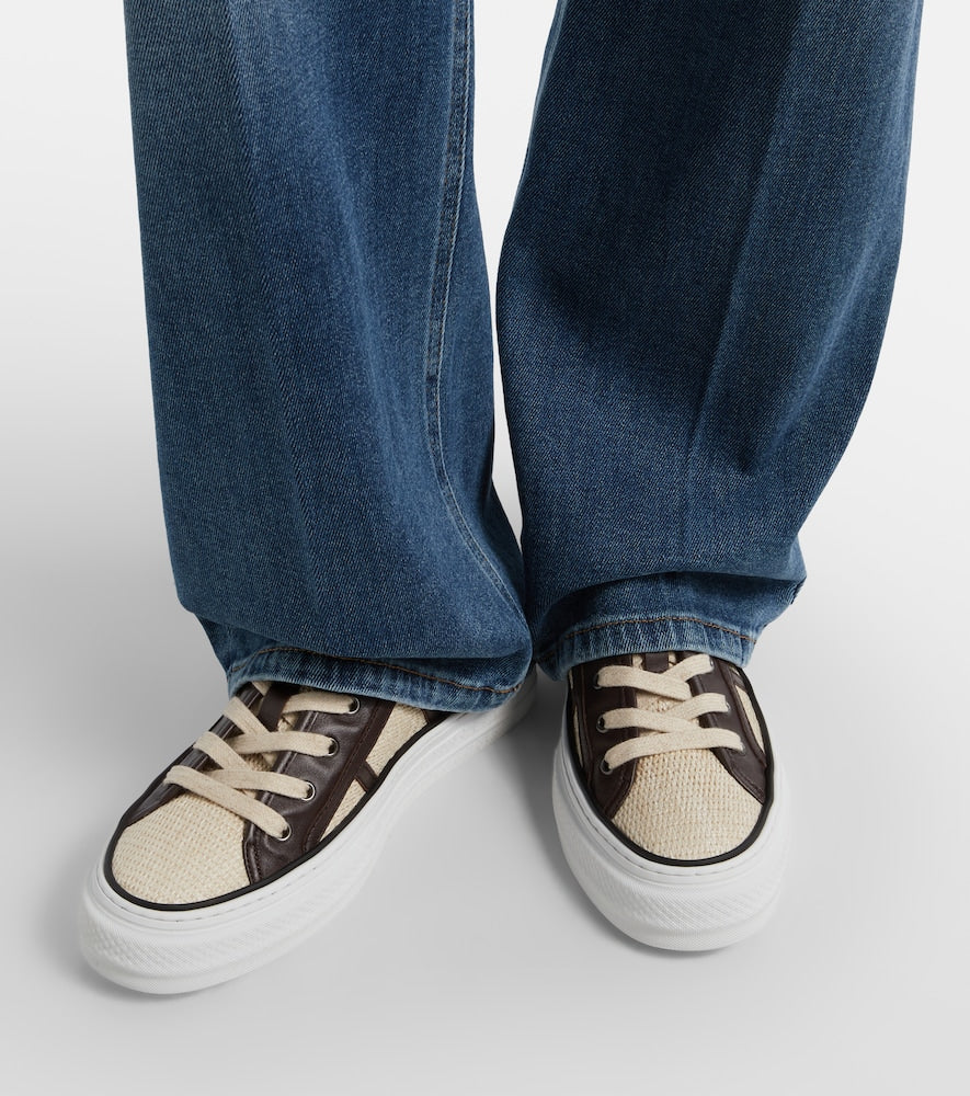 Brunello Cucinelli Classic leather-trimmed sneakers