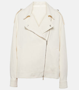 Brunello Cucinelli Cotton and linen biker jacket