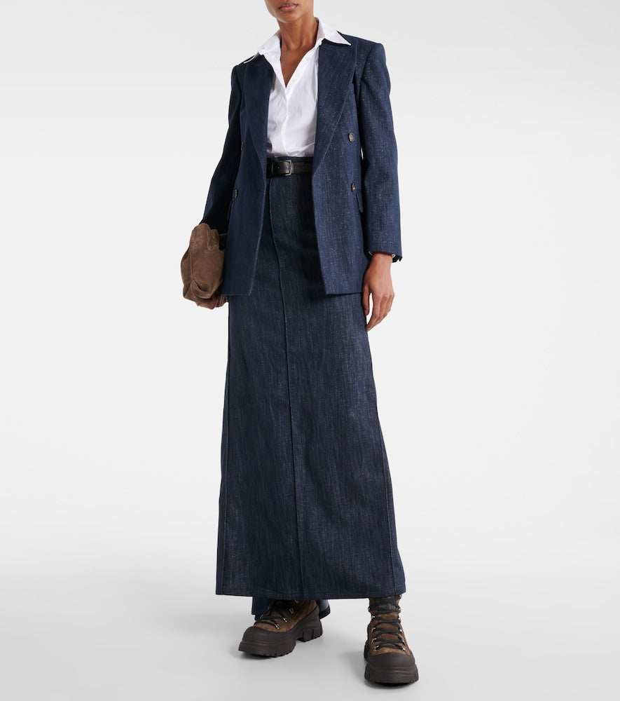 Brunello Cucinelli Cotton-blend maxi skirt