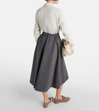 Brunello Cucinelli Cotton-blend midi skirt