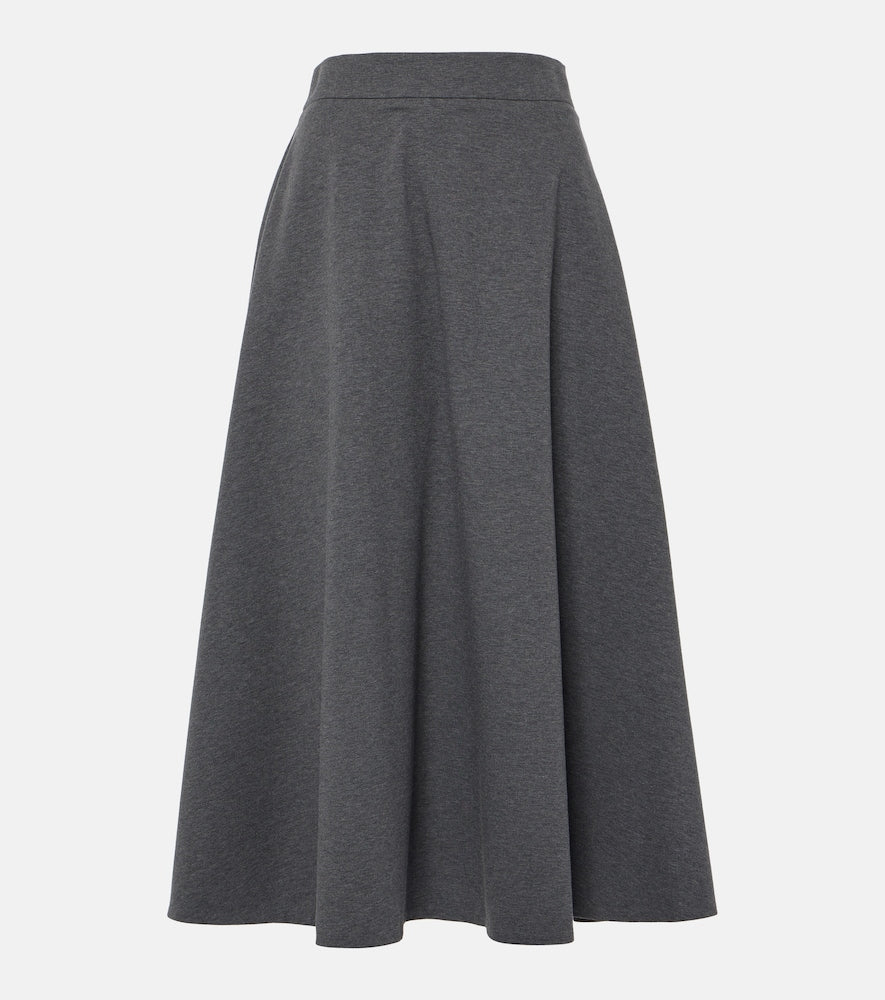 Brunello Cucinelli Cotton-blend midi skirt - Brunello Cucinelli 棉混纺中长半身裙