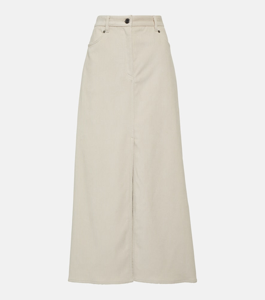 Brunello Cucinelli Cotton corduroy maxi skirt - Brunello Cucinelli 棉质灯芯绒超长半身裙