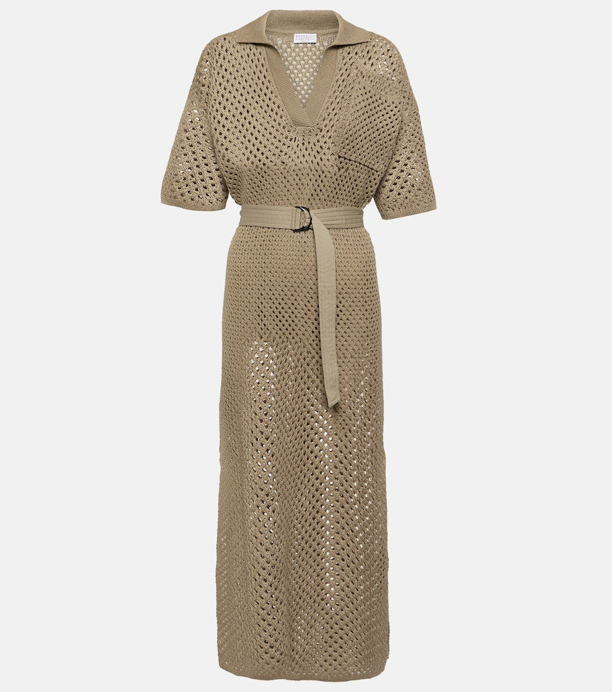 Brunello Cucinelli Cotton mesh polo dress. Brunello Cucinelli 棉质网眼 Polo 连衣裙