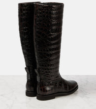 Brunello Cucinelli Croc-effect leather knee-high boots
