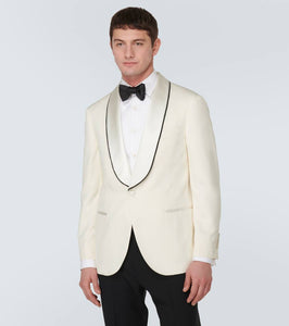 Brunello Cucinelli D√É¬©lav√É¬© silk twill tuxedo jacket