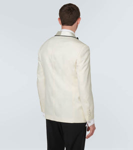 Brunello Cucinelli D√É¬©lav√É¬© silk twill tuxedo jacket