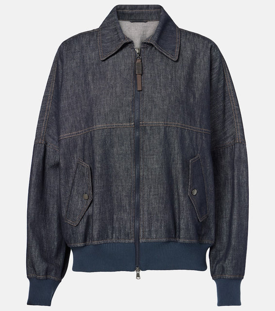 Brunello Cucinelli Denim bomber jacket