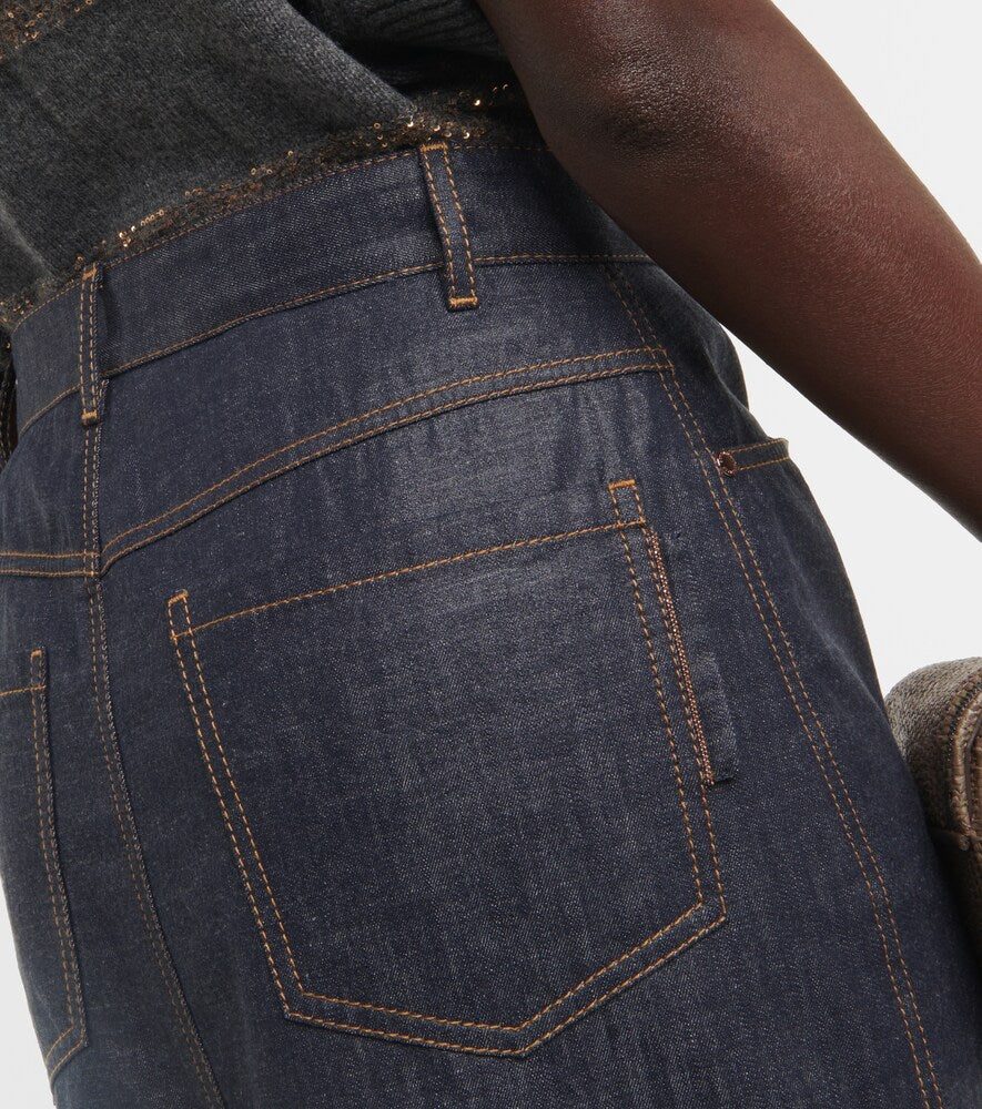 Brunello Cucinelli Denim maxi skirt