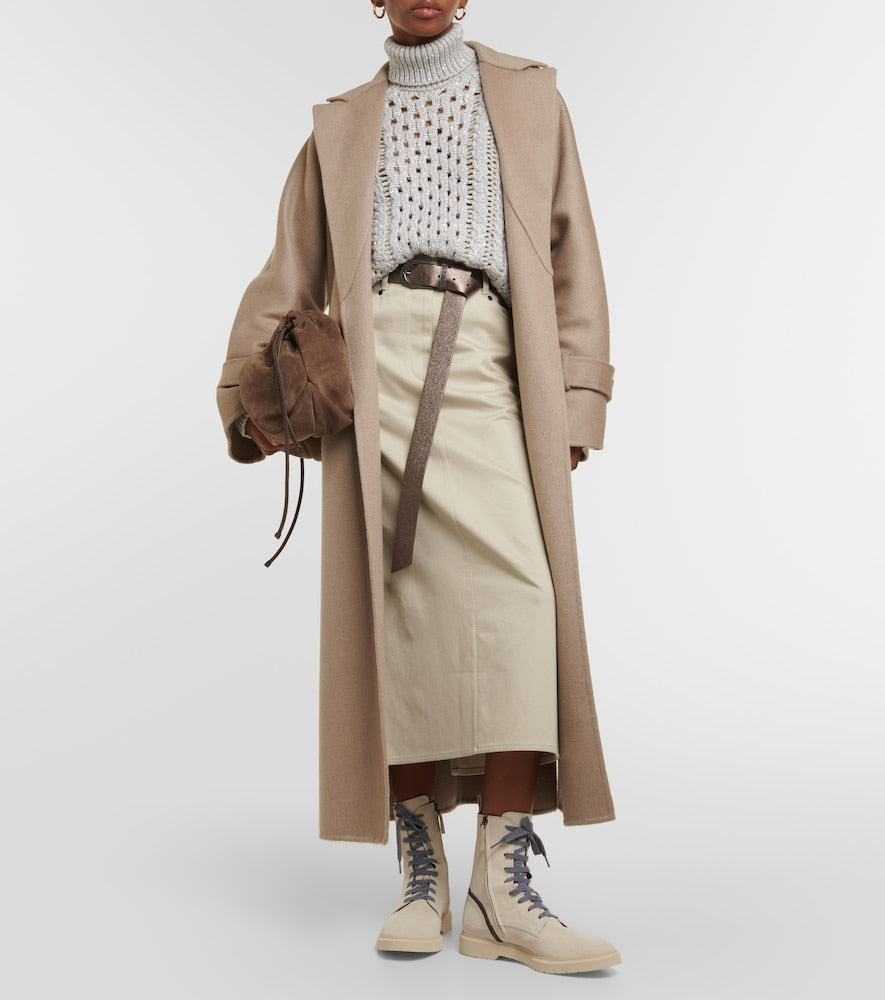 Brunello Cucinelli Denim midi skirt