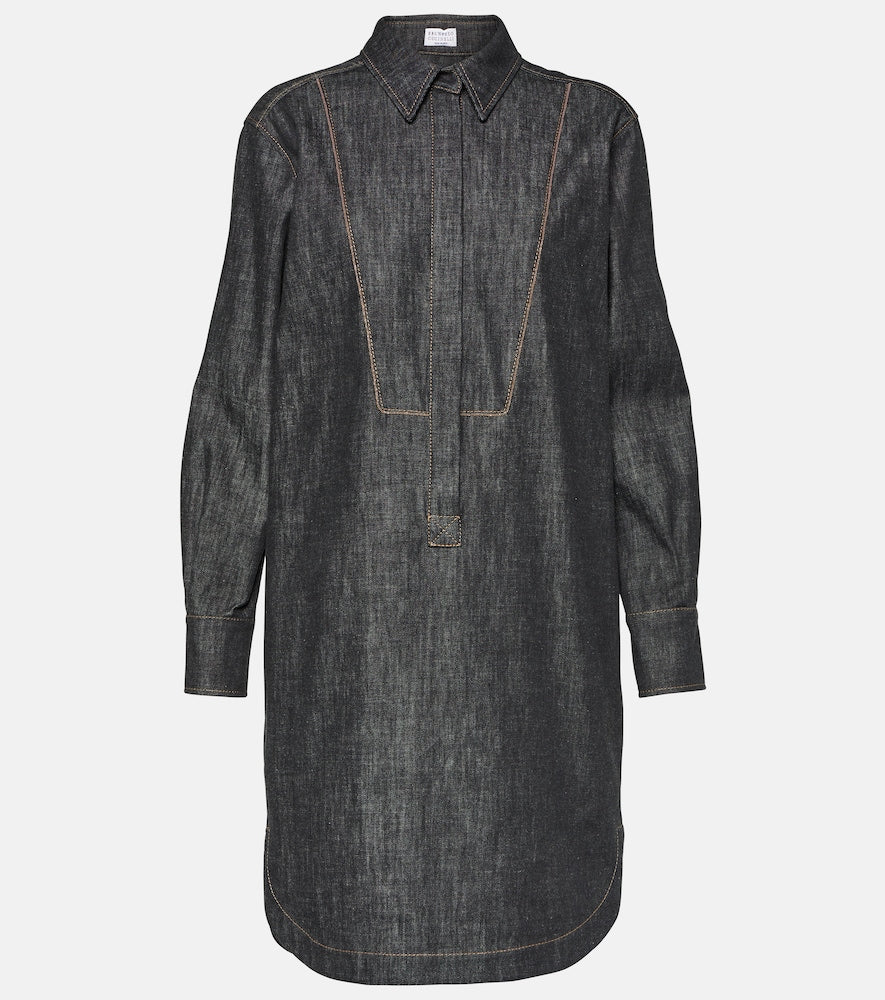 Brunello Cucinelli Denim shirt dress. Brunello Cucinelli 牛仔衬衫连衣裙