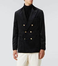 Brunello Cucinelli Double-breasted cotton velvet blazer